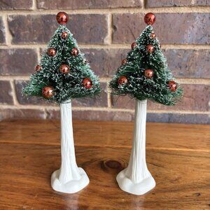 Dept 56 Snowbabies TRUNK & TOPS WITH RED BALLS, SET OF 2 TREES 4039696